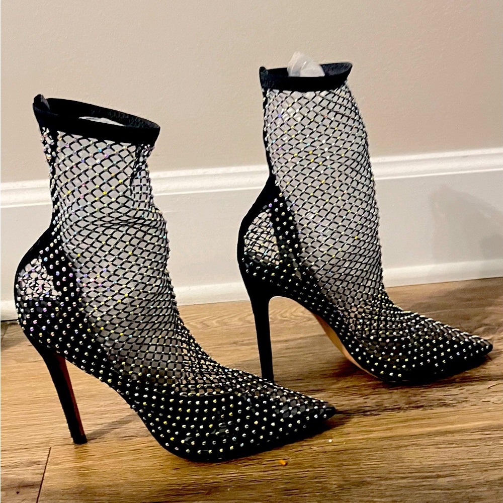 Diamond rhinestone sock boots size 6